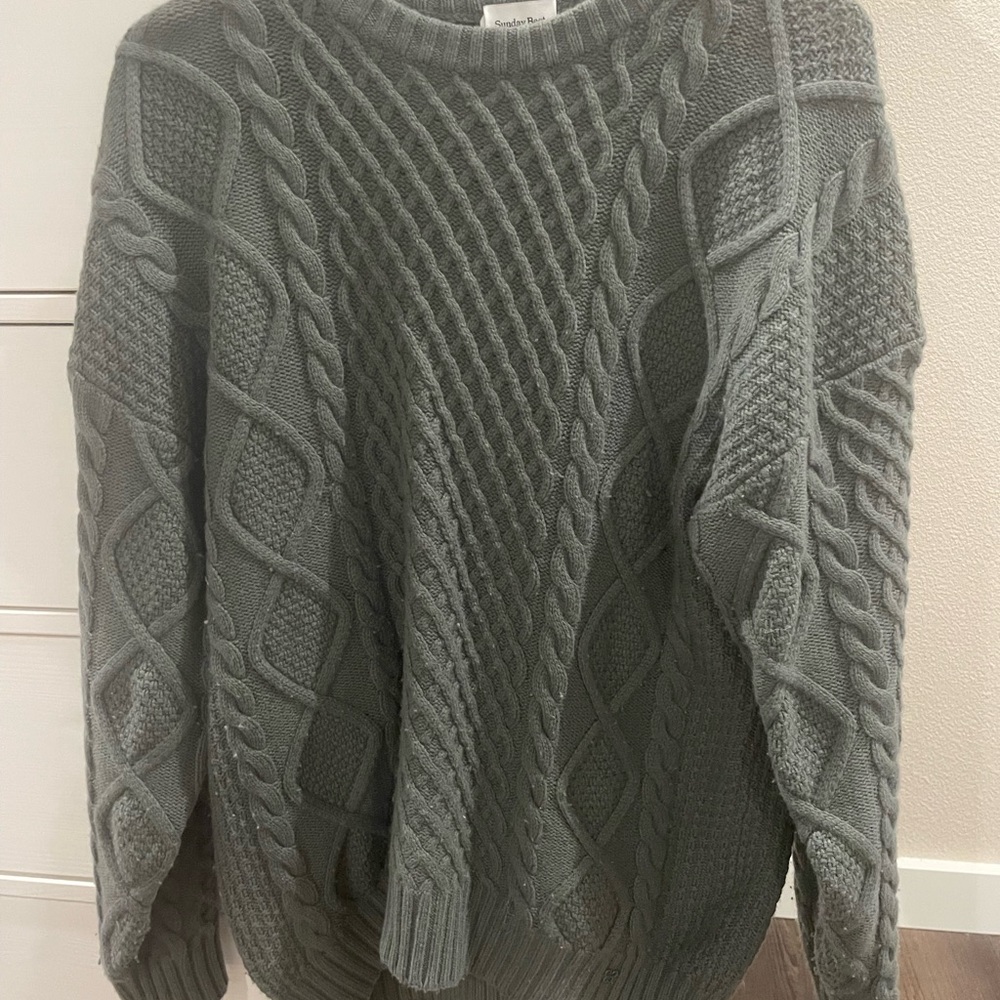 Sunday Best Cable Knit Sweater in Charcoal